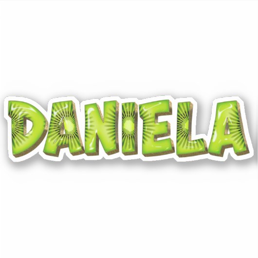Daniela Name Kiwi Design Aufkleber Sticker (Vorderseite)