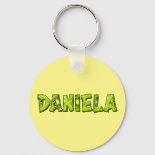 Daniela Name Kiwi Design Schlüsselanhänger (Vorderseite)