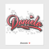 Daniela red Heart Graffiti Aufkleber Sticker (Blatt)