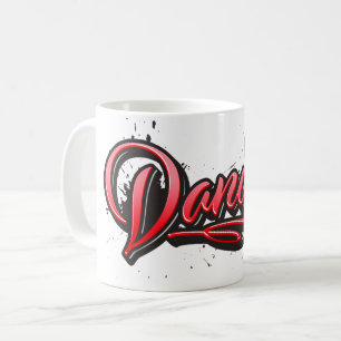 Daniela red Heart Graffiti Tasse Kaffeetasse