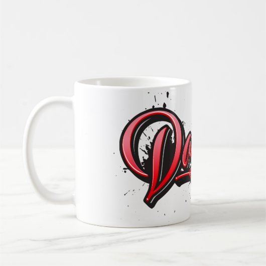 Daniela red Heart Graffiti Tasse Kaffeetasse (Links)