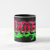 Daniela Vorname Name Graffiti red green Tasse (Zentrum)