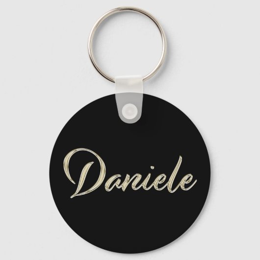 Daniele weißer Button-Schlüsselger Schlüsselanhänger (Vorderseite)