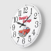 Daniel's Classic Car Garage Große Wanduhr (Winkel)