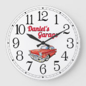 Daniel's Classic Car Garage Große Wanduhr (Vorderseite)
