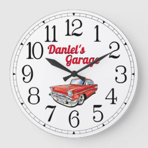 Daniel's Classic Car Garage Große Wanduhr