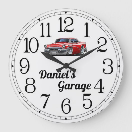 Daniel's Classic Garage Große Wanduhr (Vorderseite)