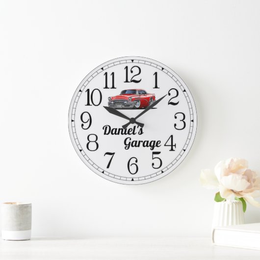 Daniel's Classic Garage Große Wanduhr (Zuhause)