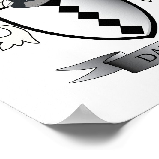 Daniels-Familienwappen-Wappen Poster (Ecke)