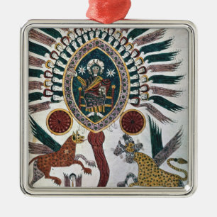 Daniels Vision von vier Tieren und von Gott Silbernes Ornament