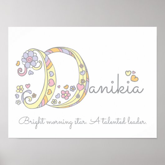 Danikia dekorative D Name und Bedeutung Poster (Vorne)