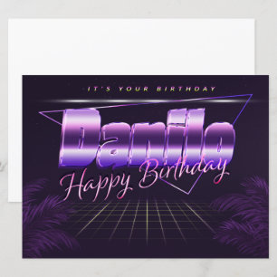Danilo Name Vorname lila retro Karte Geburtstag