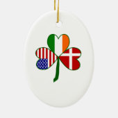 Dänisch-amerikanisches Kleeblatt Keramik Ornament (Hinten)