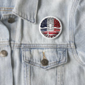 Dänisch-Dänisch Frankreich Tree Roots Flag Button (Beispiel)