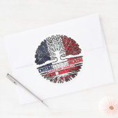 Dänisch-Dänisch Frankreich Tree Roots Flag Runder Aufkleber (Umschlag)