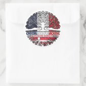 Dänisch-Dänisch Frankreich Tree Roots Flag Runder Aufkleber (Tasche)