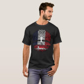 Dänisch-Dänisch Frankreich Tree Roots Flag T-Shirt (Vorne ganz)