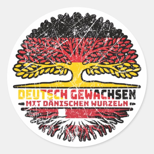 Dänisch Deutsch Deutschland Runder Aufkleber (Vorderseite)