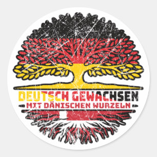 Dänisch Deutsch Deutschland Runder Aufkleber