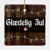 Dänisch frohe Weihnachten, Glædelig Jul Rustic Sty Keramikornament (Rückseite)