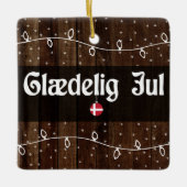 Dänisch frohe Weihnachten, Glædelig Jul Rustic Sty Keramikornament (Vorderseite)