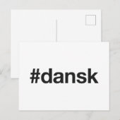 DÄNISCH Hashtag Postkarte (Vorne/Hinten)