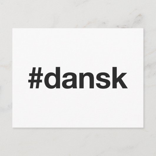 DÄNISCH Hashtag Postkarte (Vorderseite)