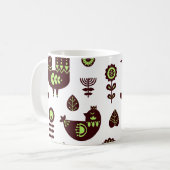 Dänisch Vintages Folklore Tulip Bird-Muster Kaffeetasse (Vorderseite Links)