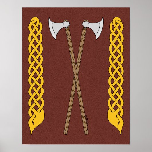 Dänisch/Wikingaketten überquert mit Kunstwerken Poster (Vorne)