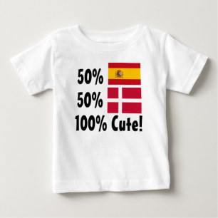 Dänische 100% 50% Spanisch-50% niedlich Baby T-shirt
