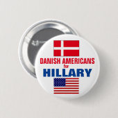 Dänische Amerikaner für Hillary 2016 Button (Vorne & Hinten)