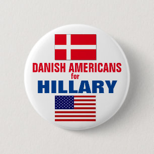 Dänische Amerikaner für Hillary 2016 Button