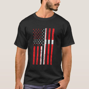 Dänische amerikanische Flagge Dänemark USA T-Shirt