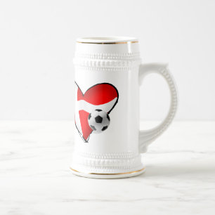 Dänische Art der Fußball-Liebe für Dänemark-Fa Bierglas