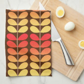 Dänische Blätter des Mittelalters, braun, orange & Küchentuch (Viertel Falte)