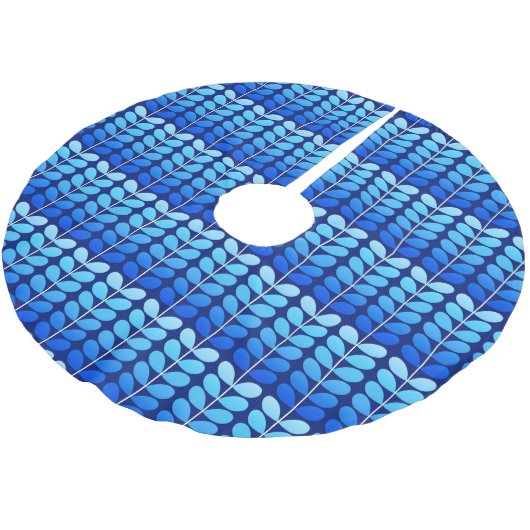 Dänische Blätter des mittleren Jahrhunderts, Marin Polyester Weihnachtsbaumdecke (Schrägansicht)