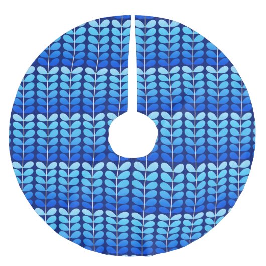 Dänische Blätter des mittleren Jahrhunderts, Marin Polyester Weihnachtsbaumdecke (Vorderseite)