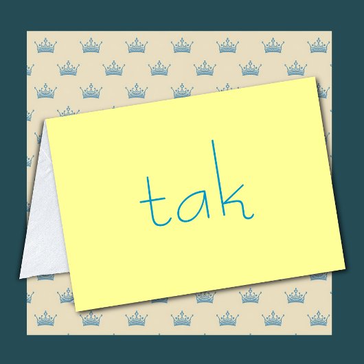 Dänische danken Ihnen Anmerkungs-Karte Tak im Gelb Dankeskarte