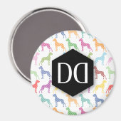 Dänische Dogge DD Muster Magnet (Vorderseite/Rückseite)