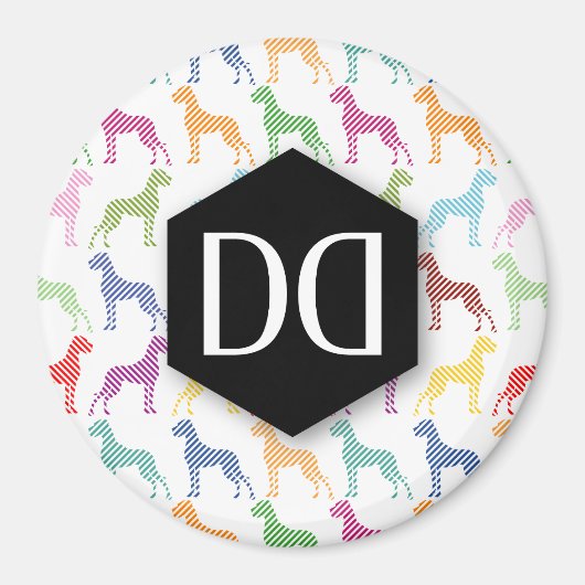 Dänische Dogge DD Muster Magnet (Vorne)