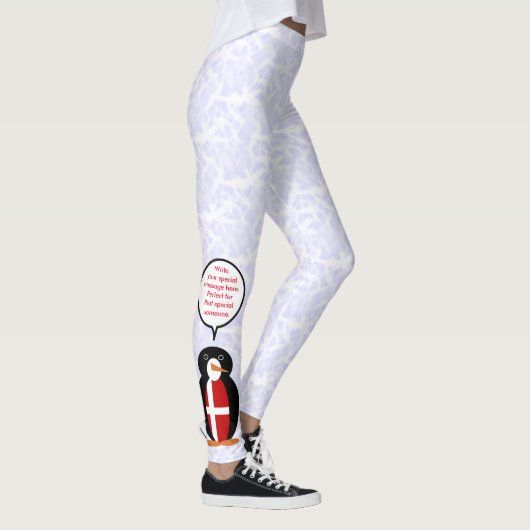 Dänische Fahne Feiertage Frau Penguin Gespräch Leggings (Rechts)