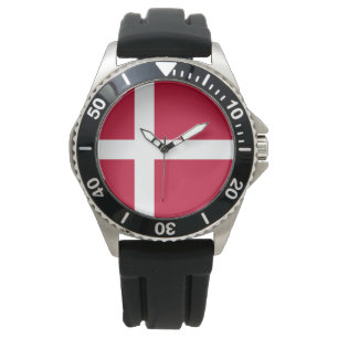 Dänische Flagge Armbanduhr