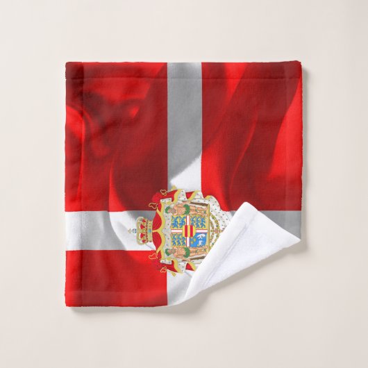 Dänische Flagge Badhandtuch Set (Waschlappen)