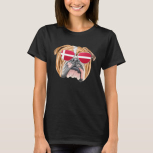 Dänische Flagge Bulldogge Hund Dänemark Tasche T-Shirt
