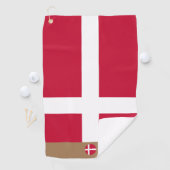 Dänische Flagge & Dänemark, mit Monogramm / Golftü Golfhandtuch (Insitu)
