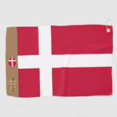 Dänische Flagge & Dänemark, mit Monogramm / Golftü Golfhandtuch (Horizontal)