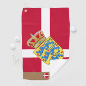 Dänische Flagge & Dänemark, mit Monogramm / Golftü Golfhandtuch (Insitu)