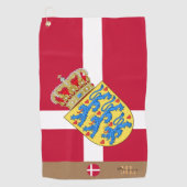 Dänische Flagge & Dänemark, mit Monogramm / Golftü Golfhandtuch (Vorderseite)
