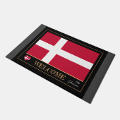 Dänische Flagge, Dänemark Willkommenspatzen / Spor Fußmatte (Schrägansicht)