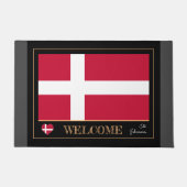 Dänische Flagge, Dänemark Willkommenspatzen / Spor Fußmatte (Vorderseite)